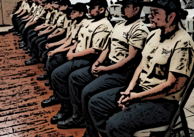 Row of cadets sitting in chairs